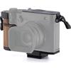 Tilta GFX100RF Cage, gabbia per fotocamera vintage compatibile con il kit da viaggio GFX100RF con piastra Hot Shoe, adattatore ARCA e base di montaggio con impugnatura in legno - Nero TA-T81-B-B
