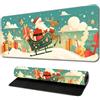 Hixingo Natale Tappetino Mouse, Natale Divertente Tappetino Mouse XXL/XL/L, Babbo Natale Tappetino Mouse Gaming con Base in Antiscivolo e Bordi Cuciti, Mouse Pad per Casa (Blu,800x300x3mm)