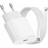 Generico Caricatore Rapido 20W USB-C con Cavo 8 pin compatibile con iPhone, iPad, AirPods, Apple Watch, Bianco