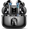 Donerton Nuovo Cuffie Bluetooth 5.4, Auricolari Bluetooth Stereo HiFi Con 4 ENC Microfoni Anti-Rumore, Durata 50 Ore Cuffiette In Ear, Impermeabili IP7 Cuffie Senza Fili, Cuffiette Touch Control, LED-Display