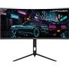 LC-Power 30 Zoll Monitor da gioco curvo Ultra WFHD, 2560x 1080, 200 Hz, 1 ms MPRT, 1500R, 21:9, pannello VA, FreeSync, 90% DCI-P3, Schwarz