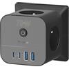 VEFVE Caricabatterie rapido USB C 70 W, presa multipresa cubo 7 in 1 con interruttore, tecnologia GaN III, compatibile con computer portatili, telefoni, MacBook Pro, iPad Pro, iPhone, Galaxy