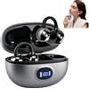 Nimbust Auricolari Bluetooth senza fili,Open-Ear con clip, cancellazione del rumore, leggero con clip, impermeabile, display a LED, per sport, corsa, studio, viaggi (iOS e Android), qualità del suono di