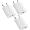 Greacesrio 3 Pezzi Universale Caricatore USB da Muro, 5V 1A Presa Spinotto Adattatore, Caricatore Adattatore USB Spina Compatibile con Phone XS SE Max XR X 8 7 6 6s 5S Plus ecc