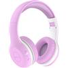 EarFun K2 Cuffie Bluetooth Bambini, Cuffie Wireless e Cablato, Limitatore Volume Sicuro 85/94 dB, 40 Ore Autonomia, Over-Ear Pieghevoli e Regolabili per Scuola/Tablet/Viaggio, Bluetooth 5.4, Viola