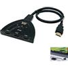 Quonex HDMI Switch 3 in 1 4K, interruttore HDMI 3 ingressi 1 uscita, selettore pulsante senza alimentazione, supporta 4K 30Hz 1080p 3D, 48cm cavo integrato per TV Monitor Proiettore Console e decoder