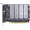 xiwai Adattatore SSD NGFF 4X NVME M-Key M.2 per scheda Raid PCIE Express 5.0 Gen5 Gen4 X16 con biforcazione staccabile VROC Raid0 Hyper