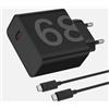 Audiosystem Carica Batterie Rapido per Motorola 68W Moto Edge 60 / Edge 60 / Edge 70 Neo Pro Fusion Ultra Con Cavo da 100CM USB Type C TurboPower Sostituisce MC-682 Caricatore Nero
