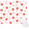 Ksriylm Tappetino per mouse a motivi per ragazze, tappetino per mouse quadrato carino, con gomma antiscivolo, bordo cucito pensa 3 mm tappetino per mouse per ufficio e casa, fiocco fragola
