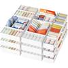 DIMJ Organizer per Cassetti Armadio - Divisori Per Cassetti Intimo Non Tessuto, Organizzatore Armadio Scatola Pieghevole Salvaspazio Per Calzini, Biancheria, Cravatte, 26 Pezzi, Bianco
