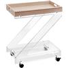 Vesta CARRELLO ZETA IN CRISTALLO ACRILICO TRASPARENTE E LEGNO NATURALE