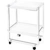 Vesta CARRELLO MAJORDOME IN CRISTALLO ACRILICO TRASPARENTE CON RUOTE