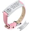 Vnox Bracciale di Emergenza Medica per Ragazze Bracciale Personalizzato: Bracciali identificativi in Pelle Personalizzati Incisione Bracciale Medico Regolabile in Acciaio Inossidabile da Donna