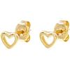 Stfery Orecchini a forma di cuore, da donna, in stile retrò, placcati in oro, eleganti orecchini alla moda, Nessuna pietra preziosa