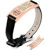Vnox Bracciale di emergenza per ragazze mediche Cinturino personalizzato: Bracciali identificativi in pelle personalizzati incisione Bracciale medico regolabile in acciaio inossidabile da donna