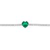 Sakrami Bracciale Tennis Elizabeth in Argento 925 con Zirconi Bianchi e Zircone Verde a Forma di Cuore - Gioiello Elegante Donna, Ragazza + Confezione Regalo Personalizzata
