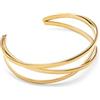 SINGULARU - Bracciale Triple Diana. Acciaio con Placcatura in oro 18 kt. Gioielli da donna.