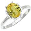 SILVERTROVE pietra preziosa Zaffiro giallo coltivato in laboratorio per Anello placcato argento Uomo e donna in regalo di gioielli CRG1255AP_57 (18.1)