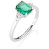 Amen Gioielli, Anello Princess, Anello Donna Argento 925, Rodiato con Zirconi Verdi e Bianchi, Anello regolabile per misure dalla 18 alla 20, Regalo Donna