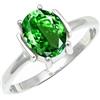 SILVERTROVE pietra preziosa Tsavorite coltivato in laboratorio per Anello placcato argento Uomo e donna in regalo di gioielli CRG1255AU_50 (15.9)