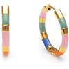 SINGULARU - Orecchini Carmen Carla Enamel. Acciaio con Placcatura in oro 18 kt e Smalto. Gioielli da donna.
