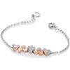 VLNET ® | Bracciale con angelo e cuori in argento bianco, rosato e zirconi bianchi | Angeli di Roberto Giannotti | Fatto a mano in Italia
