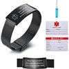 Vnox Bracciale di Emergenza Medico Personalizzato da Donna: Braccialetti Identificativi Personalizzati Incisione Bracciale Medico Regolabile da Uomo in Acciaio Inossidabile