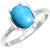 SILVERTROVE pietra preziosa Turchese di laboratorio per Anello placcato argento Uomo e donna in regalo di gioielli CRG1255BT_49 (15.6)