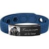 Vnox Bracciale Uomo Personalizzato con Foto: Bracciale in Silicone Blu| Bracciali Personalizzato con Incisione|Braccialetti Silicone Personalizzati per Papà Marito|Regali per Lui Natale