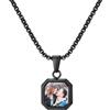 VNOX Collana da uomo personalizzata, collana con ciondolo quadrato con immagine, in acciaio inox, collana da uomo, impermeabile, regalo per foto per uomini, Acciaio inossidabile