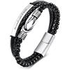 Vnox Bracciale Uomo Personalizzato Regalo Fidanzato: Bracciale Infinity Uomo in Cuoio e Acciaio Inox Regali Anniversario Compleanno Natale per Lui Papà Marito