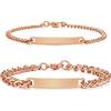 Vnox Incisione Personalizzata Coppia Bracciali Bracciali Sorella Bracciali Famiglia Regalo San Valentino