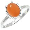 SILVERTROVE pietra preziosa Pietra di luna pesca per Anello placcato argento Uomo e donna gioiello fatto a mano CRG1255BR_64 (20.4)
