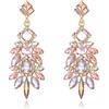 Clearine Art Deco Brillante Strass Marquise Smeraldo Taglio Geometrico Dichiarazione Orecchini a Penzolo per Donne