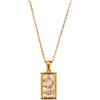 fdsmall Collana da donna, con ciondolo a forma di tarocchi, in acciaio inox e zircone per le donne, Eine Größe, Metallo, Nessuna pietra preziosa