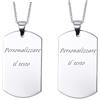 Vnox Collana Personalizzata in Acciaio Inossidabile: Ciondolo Tag Cane Incisione Testo Personalizzato Argento Catena Libera Collana con Pendente da Uomo