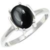 SILVERTROVE pietra preziosa Onice nero cabochon per Anello placcato argento Uomo e donna in regalo di gioielli CRG1255BY_50 (15.9)