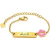Vnox Bracciale Personalizzato Placcato Oro 18 Carati con Nome - Regalo Battesimo per Bambini e Bambine