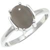 SILVERTROVE Pietra di luna grigia pietra preziosa per Anello placcato argento Uomo e donna gioielli fatti a mano di tutte le taglie CRG1255BQ_50 (15.9)