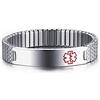 Vnox Bracciale in acciaio inossidabile ID Stretch Wristband Medical Alert 12mm delle donne Mens braccialetto,argento,libero Incisione