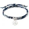 Schmuck Les Poulettes LES POULETTES BIJOUX - Bracciale Doppio Giro Collegamenti liberty e Trifoglio Argento 925 - Classics - Blu Navy