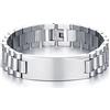 Vnox Bracciale in Argento Con Identificazione Personalizzata in Acciaio Inossidabile Con Incisione Personalizzata Argento, 20,3 cm