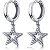 SLUYNZ Orecchini a cerchio in argento Sterling 925, con stella di CZ Star, per donne e donne