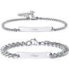 Vnox Incisione Personalizzata Coppia Bracciali Bracciali Sorella Bracciali Famiglia Regalo San Valentino