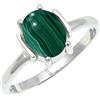 SILVERTROVE pietra preziosa Malachite per Anello placcato argento Uomo e donna gioiello fatto a mano CRG1255CB_50 (15.9)