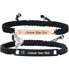 Vnox Bracciale Coppia Lui e Lei Personalizzato: Regalo Fidanzato Natale Bracciali Coppia Incisione Acciaio Regalo Anniversario per Lui Lei Coppia Fidanzati