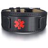Vnox Braccialetto da Uomo in Pelle con ID Medico Personalizzato da Uomo in Pelle Intrecciata Bracciale con Avviso Medico per Uomo Coppia con Nomi di Famiglia - Regalo di Natale di Compleanno