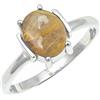 SILVERTROVE pietra preziosa Quarzo rutilato dorato per Anello placcato argento Uomo e donna gioiello fatto a mano CRG1255BM_72 (22.9)