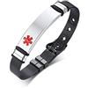 Vnox Acciaio Inossidabile Personalizzato Incisione Nome ICE Medical Alert ID Braccialetto Regolabile Sos Emergenza Personalizzato per Uomo Donna