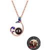 TAISGONGBY Collana a Proiezione Personalizzata, Collana con Ti Amo in 100 Lingue | Collana a Proiezione con Immagine All'Interno Personalizzata, Collana con Foto Nascosta, Collane con Foto Ricordo per Donne